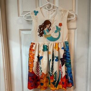 Mermaid Print Kids Dress - Multicolor